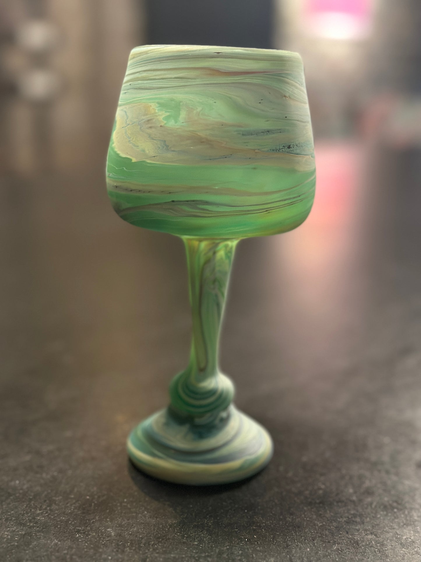 Hebron Green Wine Glasses